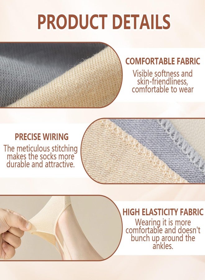 PASDUCHAS 8 Pairs Socks for High Heels, Ultra Low No Show Non Slip Slingback Toe Socks - Image 2